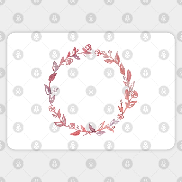 Watercolor floral wreath. Sticker by AnaMOMarques